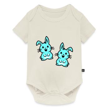 Lapin de Pâques Pâques - Body à manches courtes Premium Bébé - blanc cassé - Devant