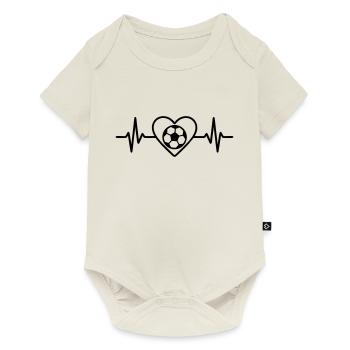 Football heart for the game - Baby Premium short-sleeve bodysuit - off white - Front