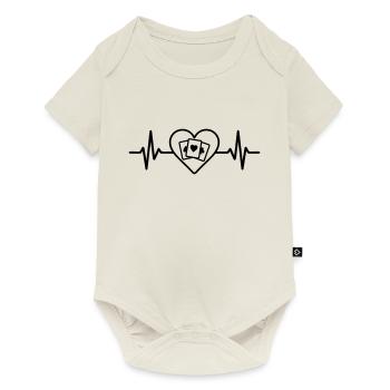 Heart Playing Cards Card Game - Baby Premium short-sleeve bodysuit - off white - Front