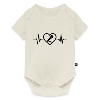 Heart Karaoke Microphone Singing - Baby Premium short-sleeve bodysuit - off white - Front