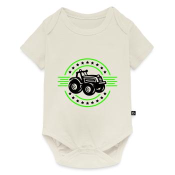 Tracteur Agriculteur Silhouette Agriculteur - Body à manches courtes Premium Bébé - blanc cassé - Devant