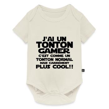 j'ai un tonton gamer - Body à manches courtes Premium Bébé - blanc cassé - Devant
