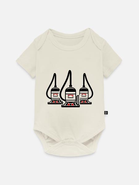 Staubsauger Symbol Cleaning - Baby Premium Kurzarmbody - Naturweiß