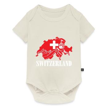 Suisse Carte Drapeau Suisse - Body à manches courtes Premium Bébé - blanc cassé - Devant