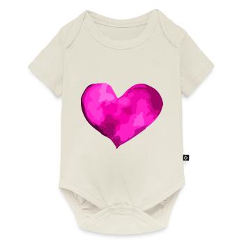 Heart symbol love in love - Baby Premium short-sleeve bodysuit - off white - Front