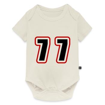77 Nombre Collège - Body à manches courtes Premium Bébé - blanc cassé - Devant