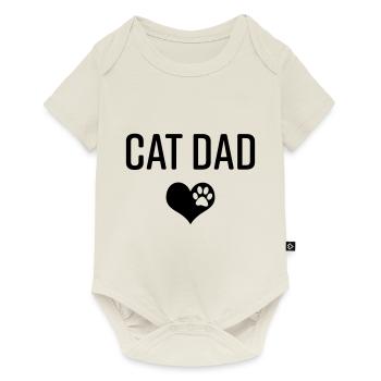 Chat papa chat chat titulaire cadeau amoureux des chats - Body à manches courtes Premium Bébé - blanc cassé - Devant