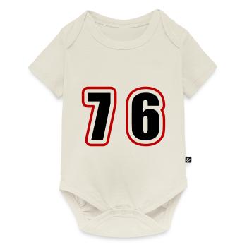 76 Zahl College - Baby Premium Kurzarmbody - Naturweiß - Vorne