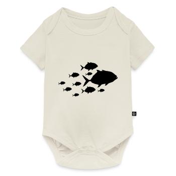 fish piranha silhouette fish - Baby Premium short-sleeve bodysuit - off white - Front