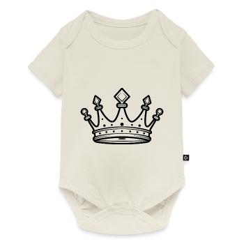 Silhouette de symbole de la couronne - Body à manches courtes Premium Bébé - blanc cassé - Devant