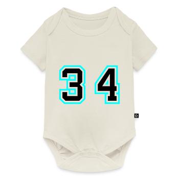 34 Zahl symbol - Baby Premium Kurzarmbody - Naturweiß - Vorne
