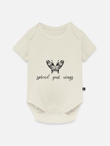 Flügel - Baby Premium Kurzarmbody - Naturweiß