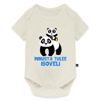 Je vais être un grand frère ours en bambou. - Body à manches courtes Premium Bébé - blanc cassé - Devant