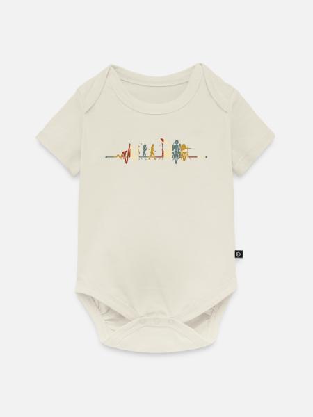 Retro Schlagzeuger Evolution Drummer - Baby Premium Kurzarmbody - Naturweiß
