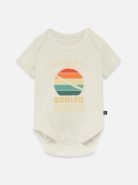 Querflöte Querflötenspieler Querflötist - Baby Premium Kurzarmbody - Naturweiß