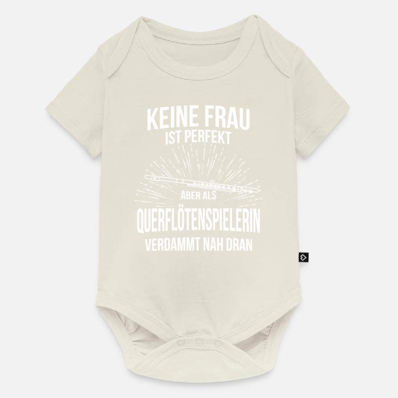 Querflöte Querflötenspieler Querflötist - Baby Premium Kurzarmbody - Naturweiß