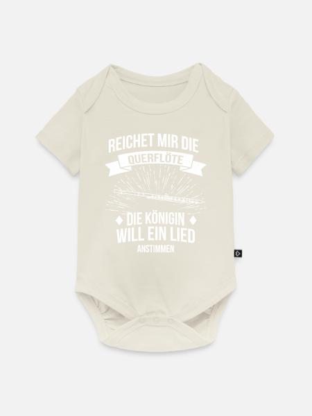 Querflöte Querflötenspieler Querflötist - Baby Premium Kurzarmbody - Naturweiß