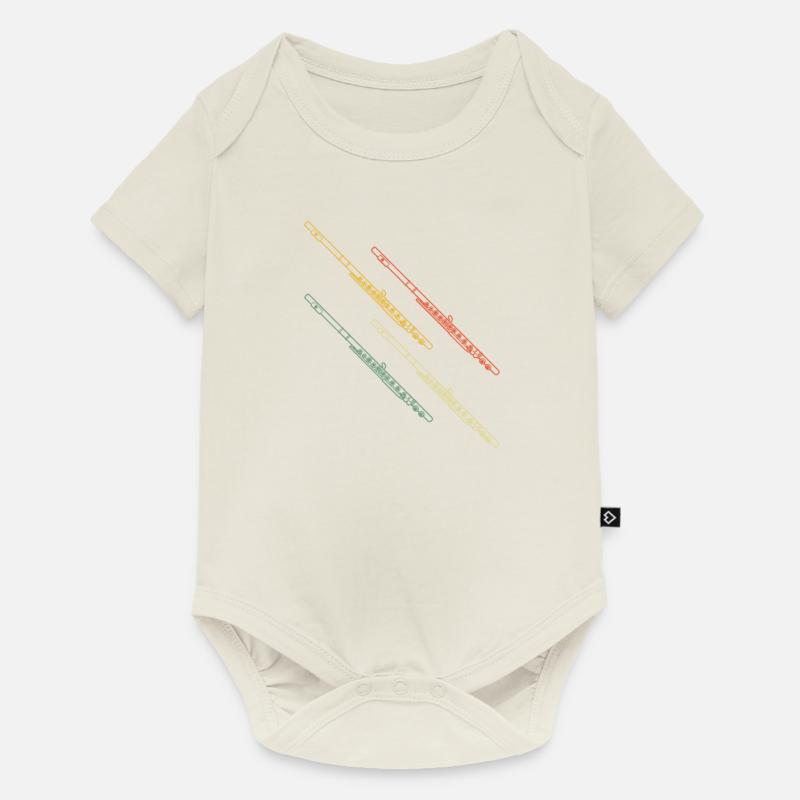 Querflöte Querflötenspieler Querflötist - Baby Premium Kurzarmbody - Naturweiß