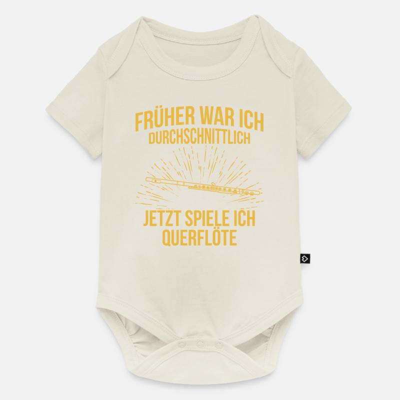 Querflöte Querflötenspieler Querflötist - Baby Premium Kurzarmbody - Naturweiß
