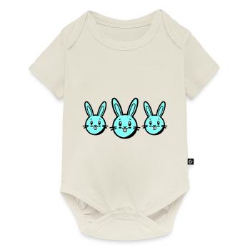 Symbole de Pâques lapin - Body à manches courtes Premium Bébé - blanc cassé - Devant