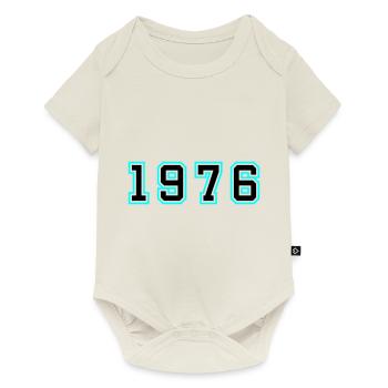 1976 Jahr Geburtstag - Baby Premium Kurzarmbody - Naturweiß - Vorne