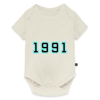 1991 Year Birthday - Baby Premium short-sleeve bodysuit - off white - Front