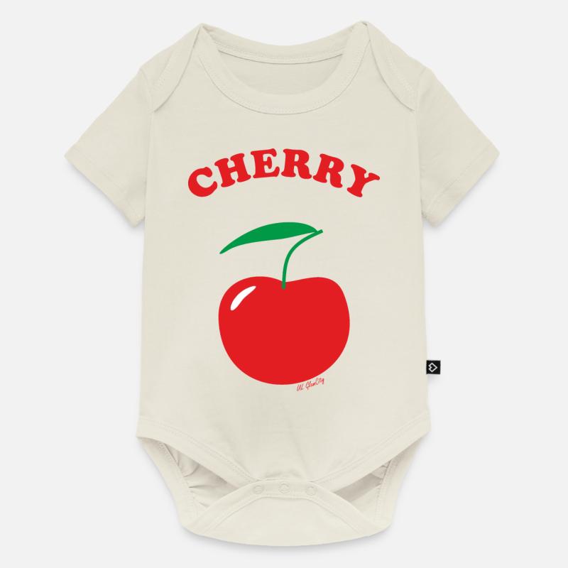 Cerise, cerise, lettrage - Body à manches courtes Premium Bébé - blanc cassé