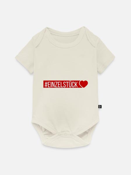 Einzelstück Herz - Baby Premium Kurzarmbody - Naturweiß