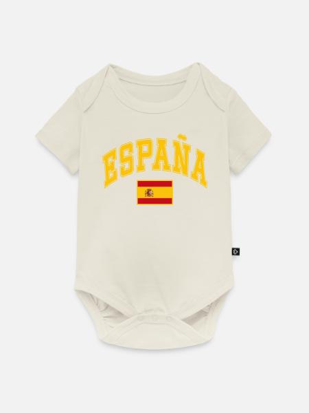 Spanien Flagge - Baby Premium Kurzarmbody - Naturweiß