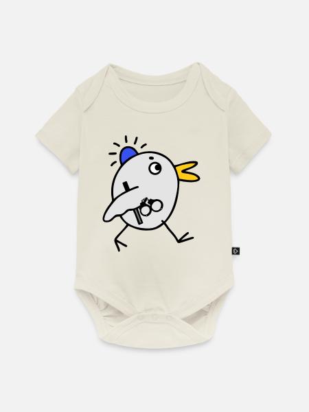 Blaulicht Handschellen Vogel Polizei - Baby Premium Kurzarmbody - Naturweiß