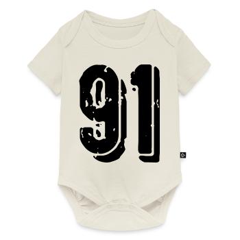91 number jersey - Baby Premium short-sleeve bodysuit - off white - Front