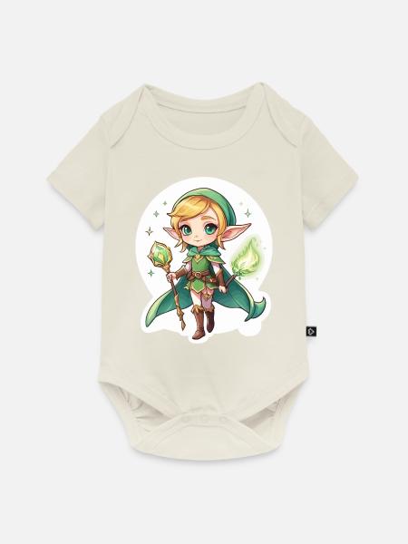 Elf Fantasy Illustration - Baby Premium Kurzarmbody - Naturweiß