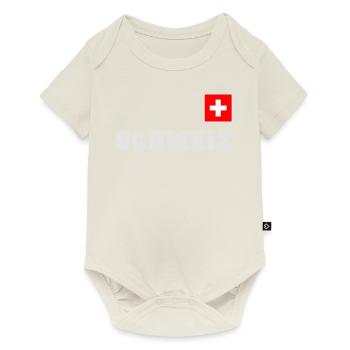 Switzerland jersey look - with flag flag on chest - Baby Premium short-sleeve bodysuit - off white - Front