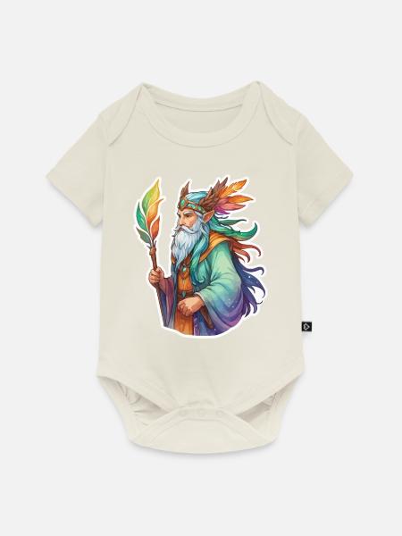 Druide Wasserfarben - Baby Premium Kurzarmbody - Naturweiß