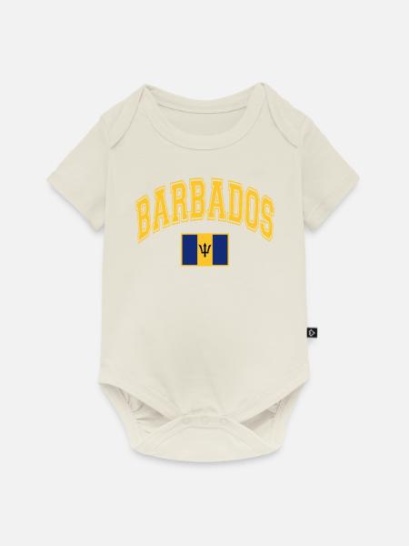 Barbados Flagge - Baby Premium Kurzarmbody - Naturweiß