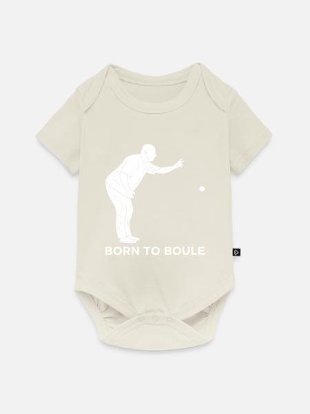 Born to boule - Boule Game Ball Boule Fan Old Man - Baby Premium Kurzarmbody - Naturweiß