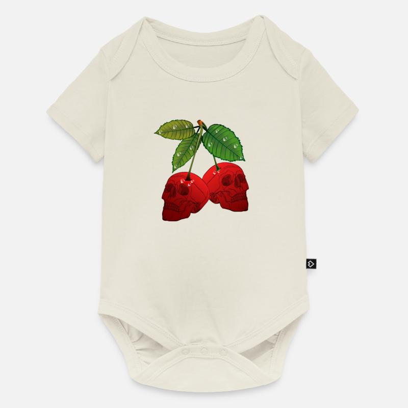 Crâne de cerise - Body à manches courtes Premium Bébé - blanc cassé