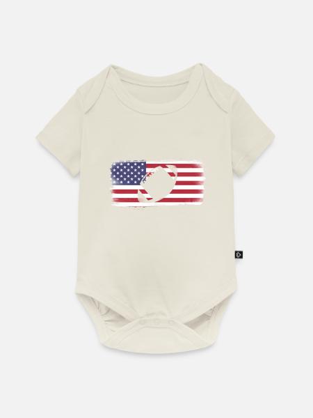 American Flag Fußball - Baby Premium Kurzarmbody - Naturweiß
