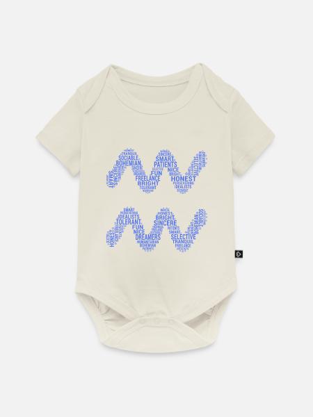 Wassermann Zeichen Eigenschaften - Baby Premium Kurzarmbody - Naturweiß