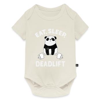 Panda Deadlift Workout Haltérophilie Culturisme - Body à manches courtes Premium Bébé - blanc cassé - Devant