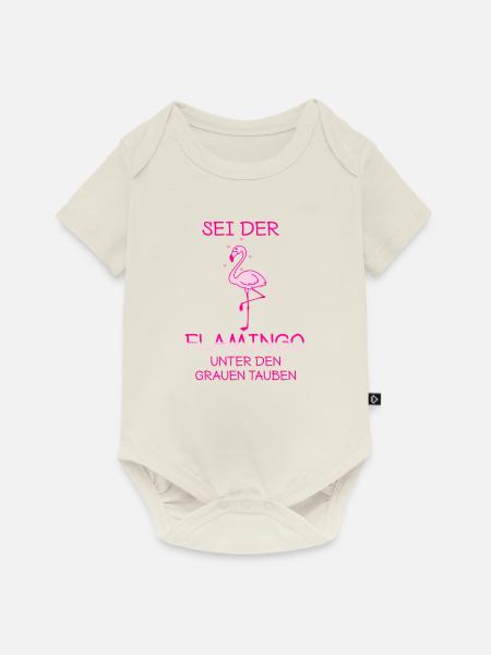Flamingo Wasservogel Tierschutz - Baby Premium Kurzarmbody - Naturweiß