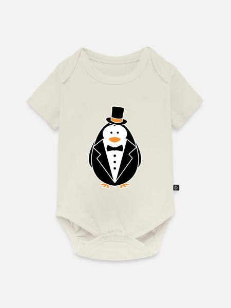 Pinguin Penguin - Baby Premium Kurzarmbody - Naturweiß