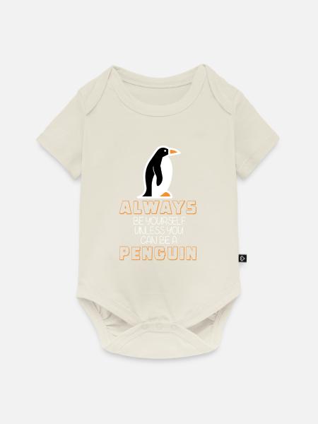 Pinguin Penguin - Baby Premium Kurzarmbody - Naturweiß