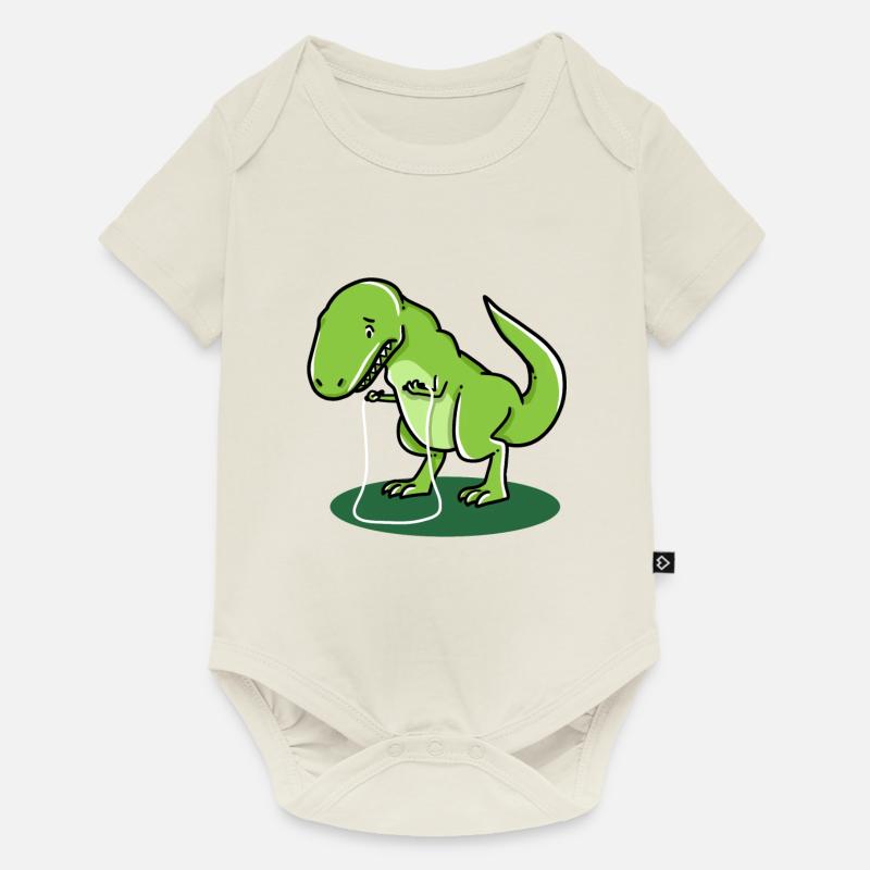 Trex Springseil Sport Training Geschenk - Baby Premium Kurzarmbody - Naturweiß