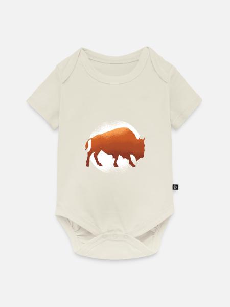 Büffel - Baby Premium Kurzarmbody - Naturweiß