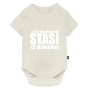 Geschenkidee Spruch social Media - Baby Premium Kurzarmbody - Naturweiß - Vorne