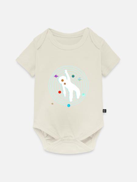 Astronaut im Sonnensystem - Baby Premium Kurzarmbody - Naturweiß