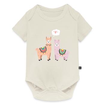 Alpaca Lama Funny Couples Gift Valentines Day - Baby Premium short-sleeve bodysuit - off white - Front