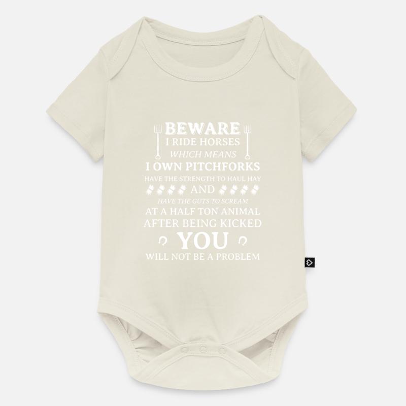 Cheval Shirt Cadeau Citation Amant De Cheval - Body à manches courtes Premium Bébé - blanc cassé