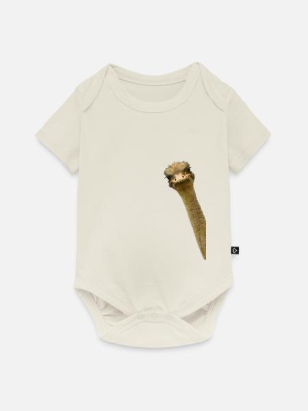 Hinterhältiger Strauß Vogel - Baby Premium Kurzarmbody - Naturweiß